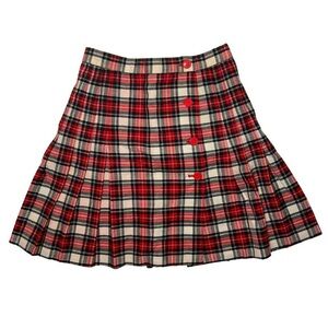 Plaid Button Skirt